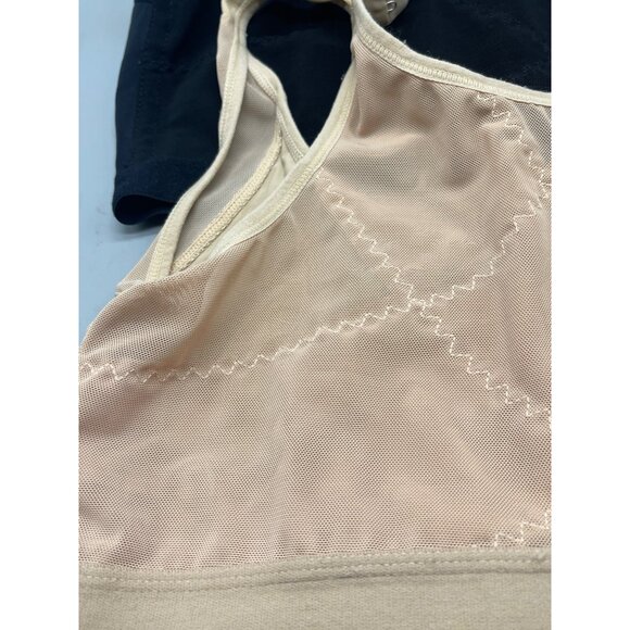 set of 3 sport bra brown white black front closer adjustable shoulder XL READ - Picture 3 of 9